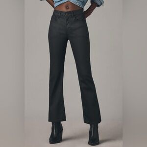 The Yaya Coated Mid-Rise Crop Flare Jeans 25